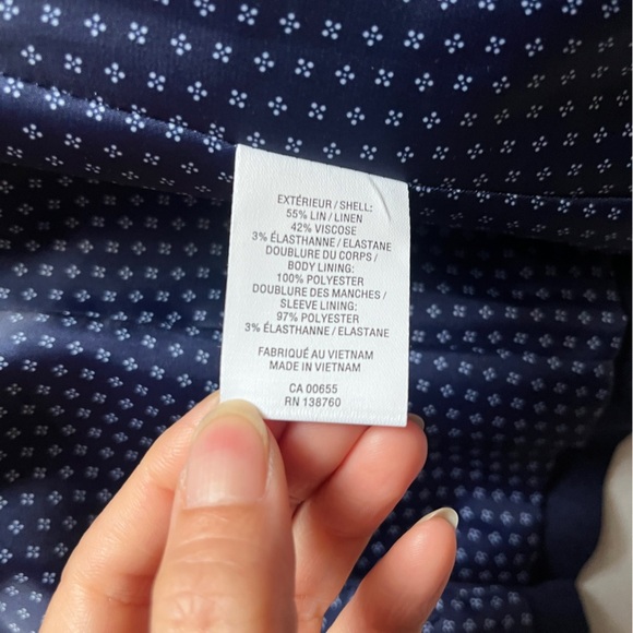 Willow & Thread linen blend one button midnight blue blazer Sz XL 23” PTP - Picture 7 of 8